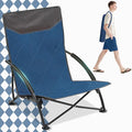 Sekey Portable Beach Chair Lightweight Camping Chair with Carry Bag Low Folding Beach Chair for Adults Compact Ourdoor Chair for Picnic Fishing and Sports Events Blue