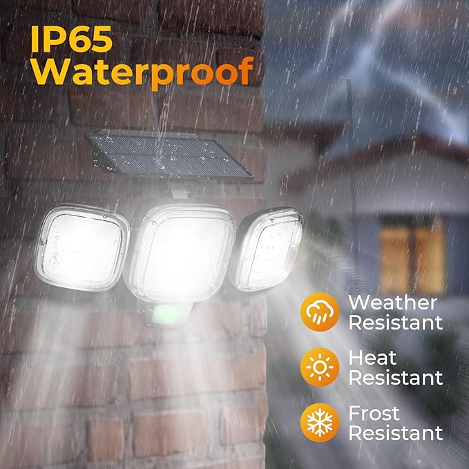 Solar Motion Sensor Outdoor Lights 3 Modes LED Security Flood Light with Remote Control IP65 Waterproof Solar Powered Outside Wall Light for Garden Patio Garage Yard (Black 2 Pack)