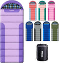 Cotton Flannel Lined Sleeping Bag for Adults Teens Kids Cold Weather &ampWarm 3 Seasons Lightweight Compact Camping Essentials Equipment Hiking Outdoor Travel