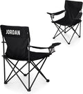 PICNIC TIME Personalized PTZ Camp Chair Custom Outdoor Camping Chair Beach Chair with Carrying Bag (Black)