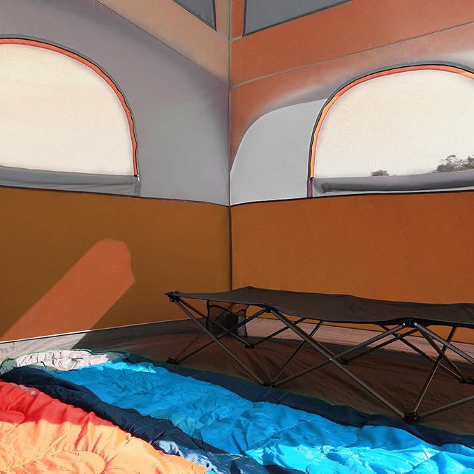 UNP Tents 6 Person Waterproof Windproof Easy SetupDouble Layer Family Camping Tent with 1 Mesh Door &amp 5 Large Mesh Windows -10'X9'X78in(H)