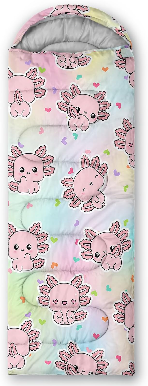 AILONEN Kawaii Panda Sleeping BagsLightweight &amp Waterproof3 Season Warm &amp Cool WeatherDreamy Purple Flower Animal Themed Sleeping Bags for BoysGirlsKidsAdults TravellingOutdoors