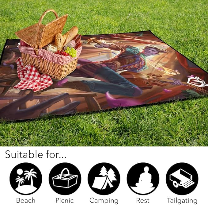 LOGOVISION Dungeons and Dragons Blanket 50x60 2024 Bard Picnic Outdoor Foldable Blanket for Picnic Beach Camping Park Tailgate