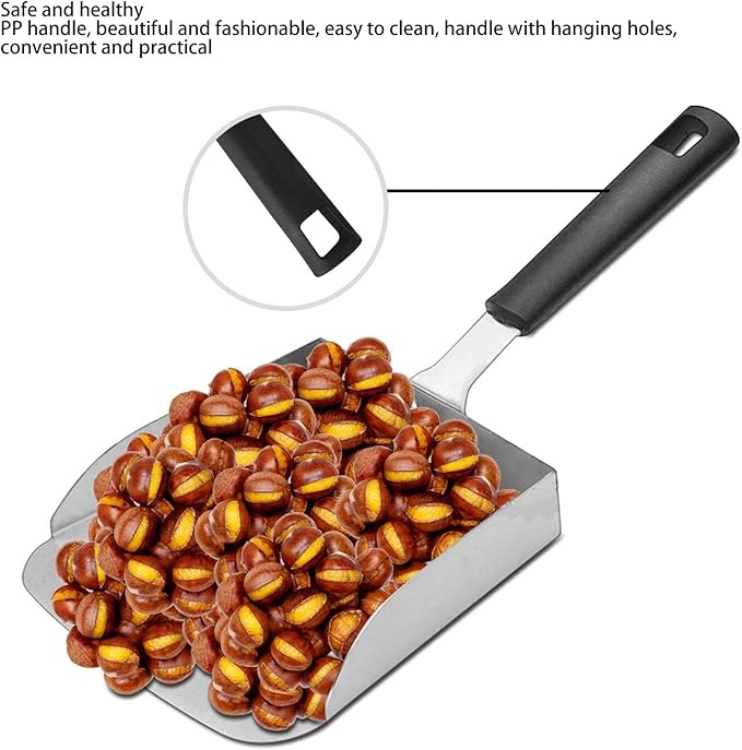 Stainless Steel Food Shovel | Wide Griddle Scoop for Burgers/Stir Fry/Bagged Foods | Ergonomic Handle Non - Marring Perimeter Commercial &amp Home Kitchen Use