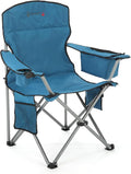 ARROWHEAD OUTDOOR Heated Camping Chair – Heavy-Duty Portable Folding Chair with 3 Heat Modes 6-Can Cooler Cup &amp Wine Glass Holder – Supports 330lbs
