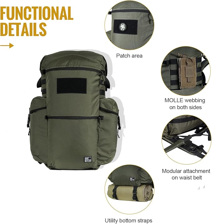 OneTigris Wild Rocket 45L Bushcraft Backpack + OneTigris Dipper Camping Table