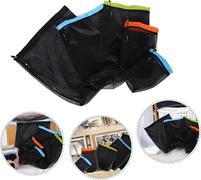Toyvian 1 Set Reusable Polyester Mesh Storage Sack for Outdoor Gear Travel and Camping Compression Bags in Black Xl Xxl and Sustainable Storage