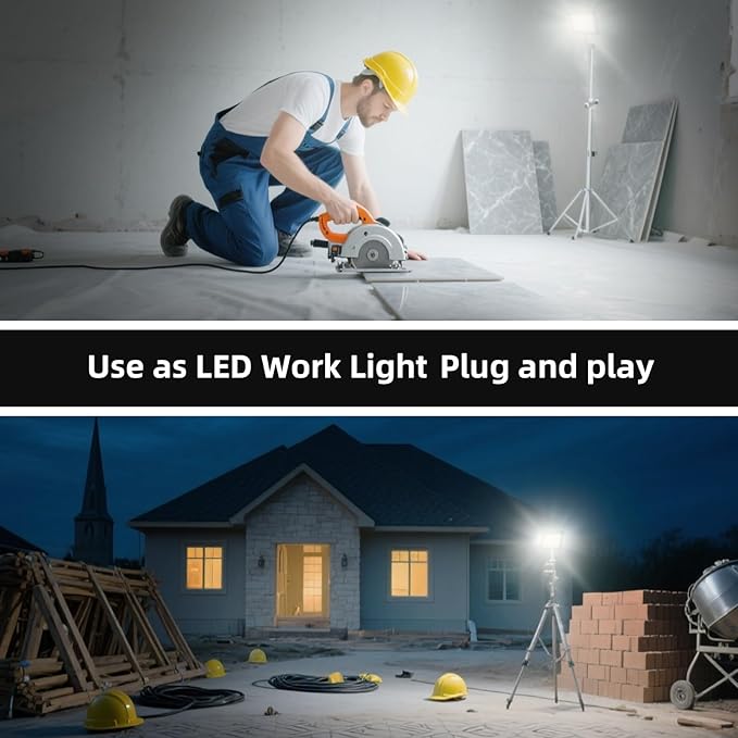 3 Pack 80W LED Flood Lights Outdoor 3CCT 3000/4500/6000K Selectable Floodlight Outside Work Light 9600LM IP66 Waterproof Security Lamps for Yard Garage Garden Workshop