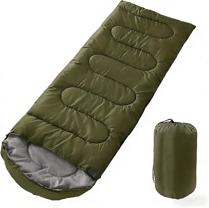SNZ All-Season Lightweight Sleeping Bag - Mummy Camping Sleeping Bag for Adults &amp Kids Camping Essentials Warm &amp Cold Weather for Hiking Backpacking