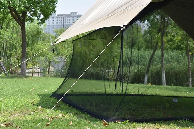 Outdoor Mesh Screen House Lightweight Camping Canopy Tent Net Mesh Outdoor 4-6 Person Mesh Net Travel Portable Tarp Mesh (Medium)