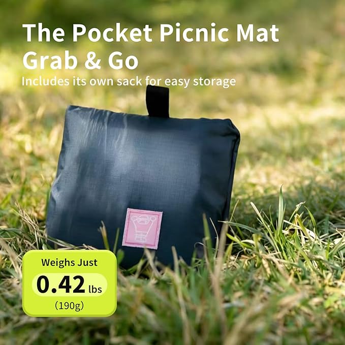 Morning Deer 63x56 Ultra-Lightweight Portable Picnic Mat &amp Canopy 2-in-1 Double-Sided Waterproof Mini Groundsheet Lightweight Camping Moisture-Proof Mat Lawn &amp Beach Mat for Backpacking Bea