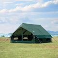 Inflatable Camping Tent with Hand Pump Waterproof Outdoor Blow up Tent 2-8 Person Oxford 4 Season Glamping Air Tent Cabin House with Mesh Windows &amp Door