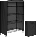 Storage Shelving Unit CoverWaterproof Shelf Cart Cover Protective Outdoor Indoor Storage Rack Dust Cover with Zipper (30 Lx14 Wx60 H)