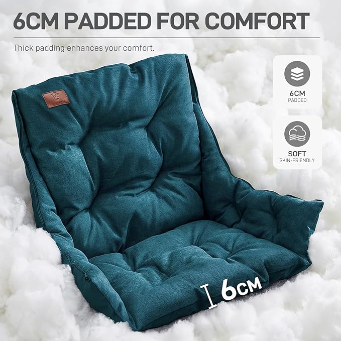EVER ADVANCED XL Camping Chair with Detachable Cushion Mesh Chair for Adults Foldable Oversized Heavy Duty Folding Chair with Cooler Mesh Pocket Cupholder Outdoor Fishing Supports 400LBS Green