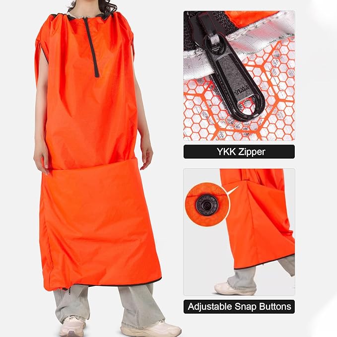 Emergency Sleeping Bag Thermal Bivvy Lightweight Survival Sleeping Bags Thermal Bivy Sack Portable Compact Waterproof Reusable for Camping Hiking Outdoor Activities
