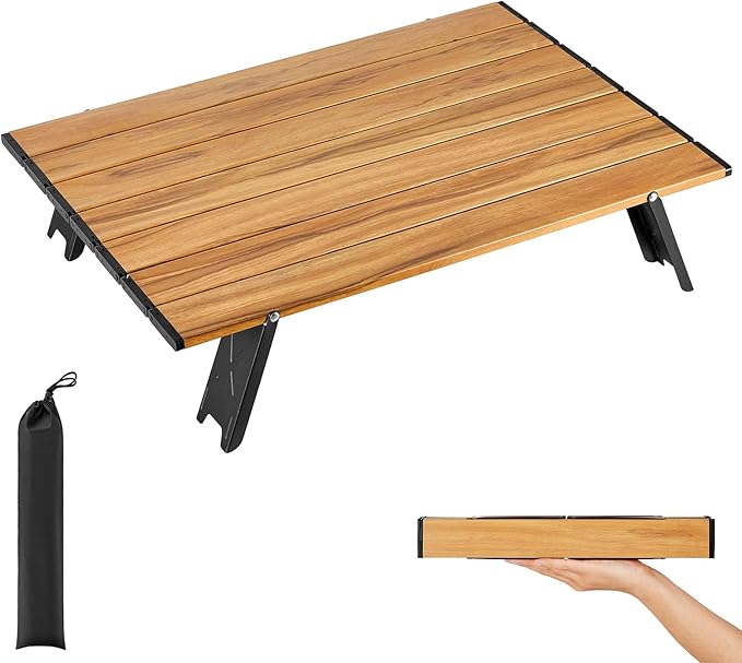 ATEPA Small Camping Table Ultralight Portable Beach Table Folding Compact Camp Tables with Aluminum Legs Carry Bag for Backpacking Hiking Fishing Picnic Tent Outdoor Travel