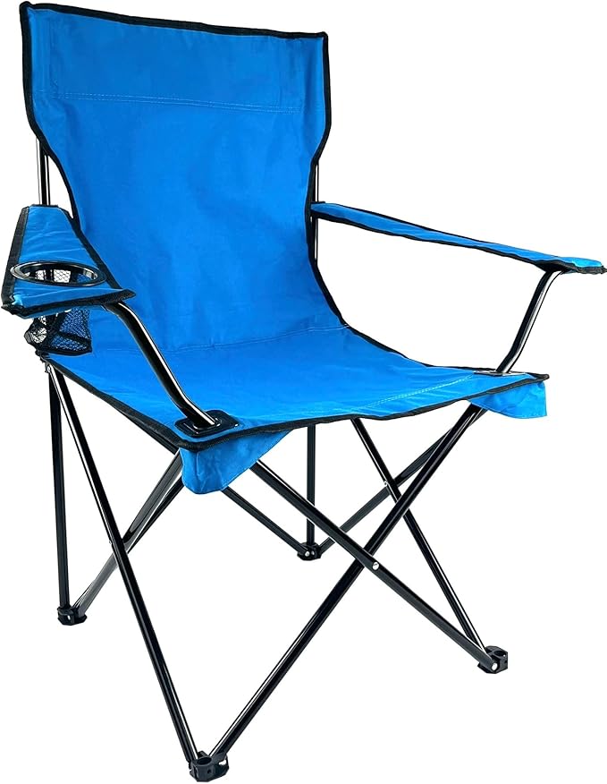 E-Z Living Folding Portable Outdoor Camping Chair[Large] (Blue)