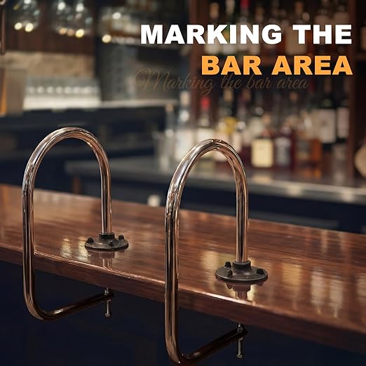 2 Pack Service Rail Single Arm Bar Service Rail Waitress Stall Silver Chrome Finish Tubing Area for Waitstaff to Retrieve Drinks Avoid a Busy and Hectic Crowd for Staff