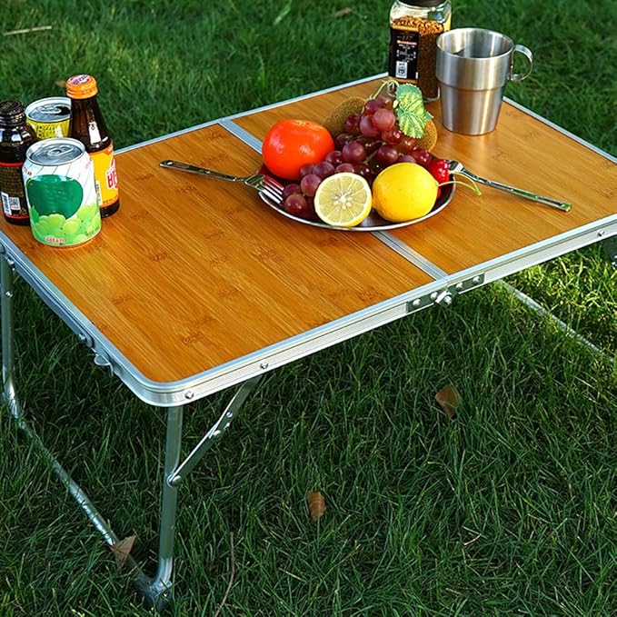 Folding Camping Tables Lightweight Sturdy Aluminum Outdoor Folding Table with Carrying Bag for Camp Picnic Beach(Small)