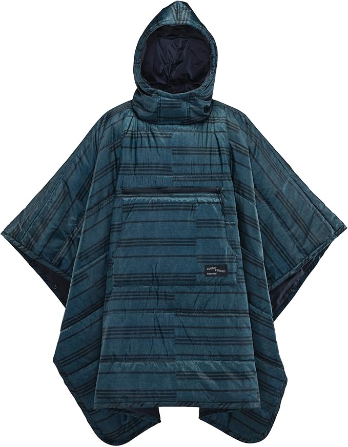Therm-a-Rest Honcho Poncho Wearable Hoodie Blanket Blue Print
