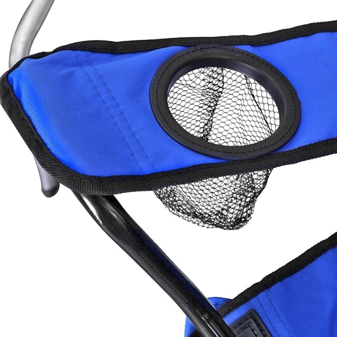 Flexzion Double Folding Beach Chair with Umbrella Table Cooler and Bag Portable Compact Folding Chair 2 Person Camping Chair with Canopy for Adults and Kids Outdoor Fold Up Chair Blue
