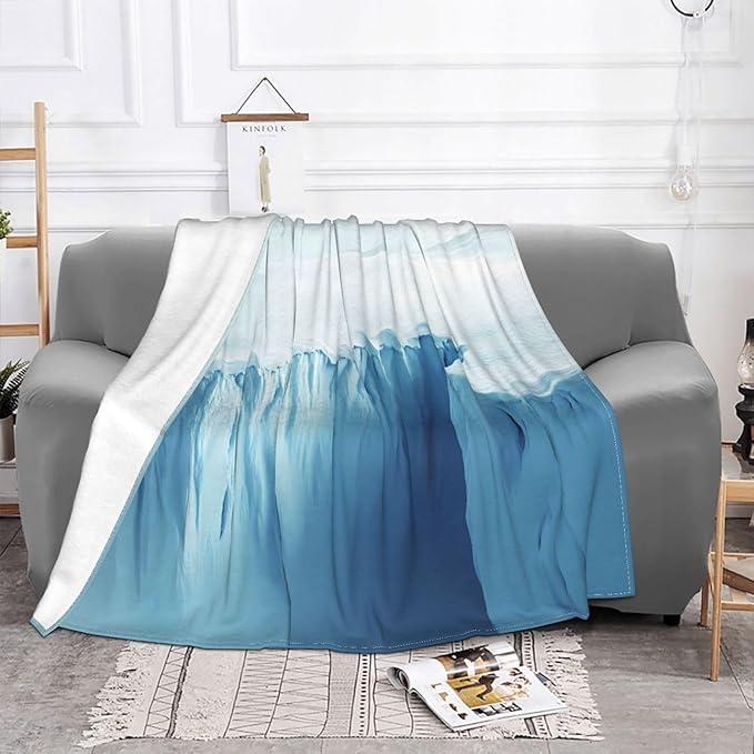 Glacier Cliff Soft Fleece Blanket 60 * 50 inch Soft Sofa Blanket Suitable for Sofa Camping Travel Night Cover Blanket