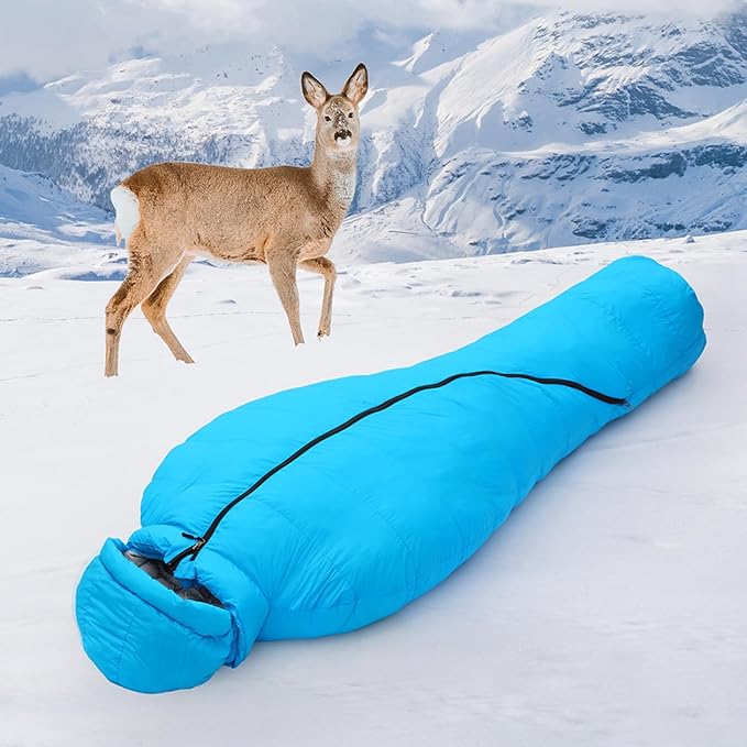 Down Sleeping Bag for Adults 4 Season Envelope with Arm Holes Wearable for Backpacking Camping Compact Move Freely While Wearing