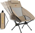 FanttikOutdoor Zeta L8 Max Camping Chair Portable &amp Lightweight Multi-Angle Adjustable Supports up to 250 lbs Comfort-Driven Design High Strength Camping Chair for Travel Hiking Fishing Kh
