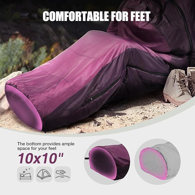 REDCAMP Ultra Lightweight Sleeping Bag for Backpacking Hiking Comfort for Adults Warm Weather with Compression Sack
