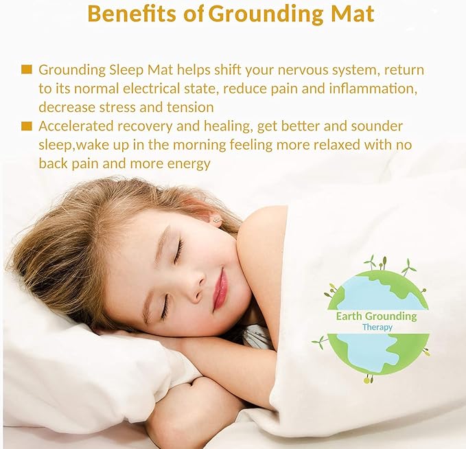 Grounding Mat Grounding Sleep Mat 54’’x 71’ Perforated Design 100% Conductive Carbon Leatherette Grounding Mats Fits for Full Size