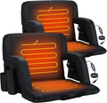 Sportneer Heated Stadium Seats with Back Support: 6 Adjustable Angles Extra Wide Bleacher Seat with Dual Heating Zones - 2.5 Padded Stadium Seats for Sports Outdoors 2 Pack