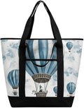 Insulated Shopping BagLarge Reusable Cooler Bags Blue Hot Air Balloon Printed Foldable Shopping BagTravel Waterproof Shoulder Bag