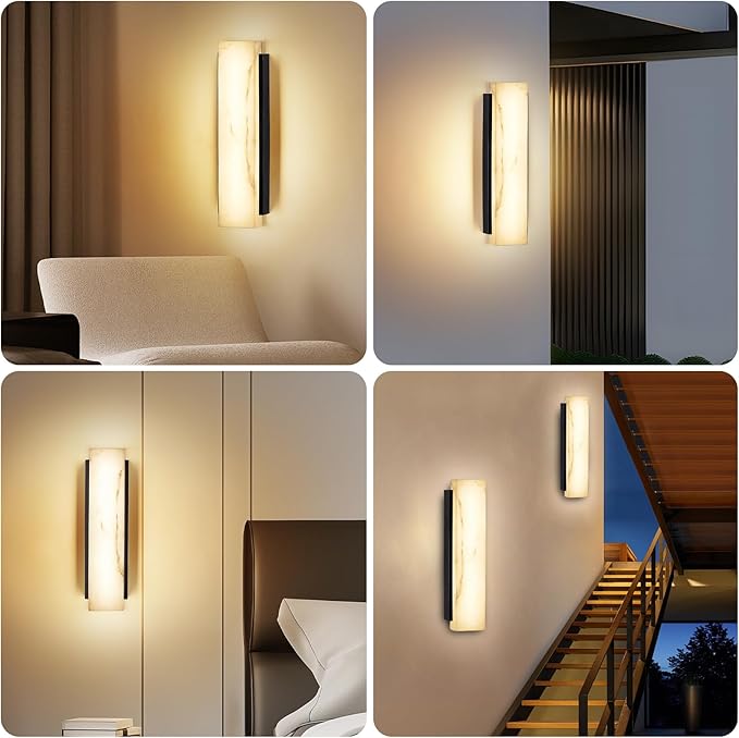 Outdoor Wall Sconce Waterproof Porch Wall Lighting Modern Outdoor Wall Lights with Acrylic Lampshade 31W Dimmable LED Exterior Lights for House Garage Patio Front Door Entryway 3000K