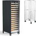 Quick-Release Cover with Zipper Commercial Bread Rack Cover 20-Tier Baking Pan Rack Cover Ventilated Bread Pan Rack Cover 23“ x 28” x 64 Kitchen Bread Rack Cover Waterproof (Black)