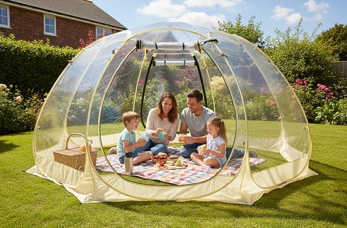 Pop Up Bubble Tent 10 x 10 FT Instant Igloo Tent Suitable for 4-6 People Screen House for Patios Cold