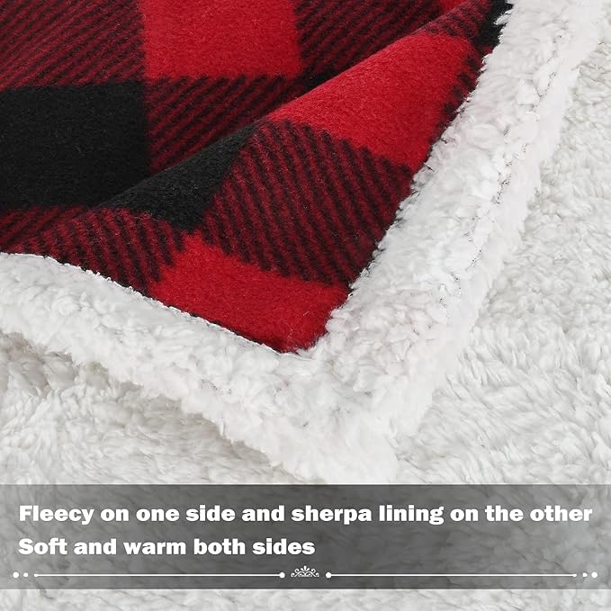 Catalonia Waterproof Bed Blanket Washable Leakproof Bed Cover Reversible Protector Blanket for Couch Sofa Stain Proof Blanket Pad for Adults 80X60 inches Red Plaid