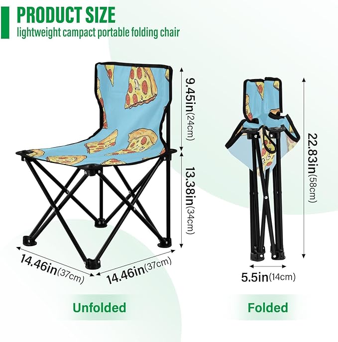 Pizza Slices Folding Camping Chairs Lightweight Portable Beach Chair Lawn Chair for Leisure