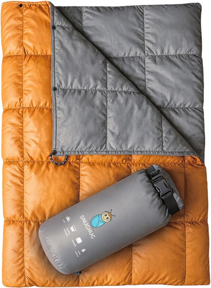 Puffy Blanket for Cold Weather - Down Camping Blanket with Sustainable Insulation Lightweight &amp Warm Outdoor Camping Quilt Water-Resistant Compact &amp Packable