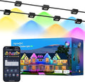ASAHOM Permanent Outdoor Lights Pro S108D 200FT with 144 RGBCW LED Lights WLED Integrated AI Lighting 30000 Dynamic Effect IP67 Waterproof for Easter Holiday Outdoor Decor Daily Lighting Black