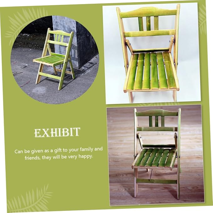 Totority Elegant Bamboo Chair Study Back-Rest Easy Folding for Storage for Outdoor Activities Home Decor