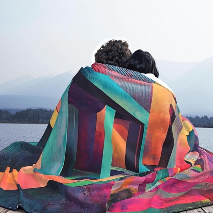 Grid Corridor Soft Fleece Blanket 60 * 50 inch Soft Sofa Blanket Suitable for Sofa Camping Travel Night Cover Blanket