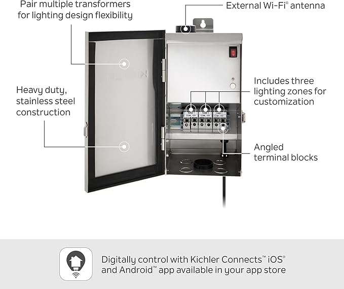 Kichler Pro Series Transformer 300W in Stainless Steel Compact Outdoor Power Supply 15PR300SS