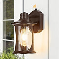 OKELI Dusk to Dawn Outdoor Lighting Porch Wall Light Fixture with E26 Waterproof Rust Resistant Exterior Lantern Lights Wall Mounted Outside Lamp for Porch Garage House(Brown)