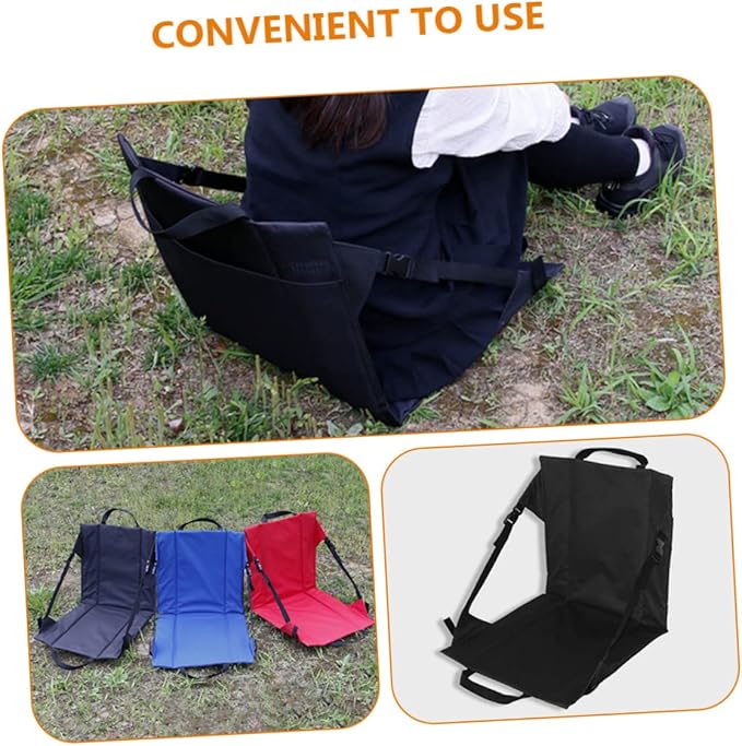 Kisangel Portable Foldable Chair Cushion Lightweight Outdoor Garden Seat for Fishing Camping and Relaxing Mesh Pouch for Storage