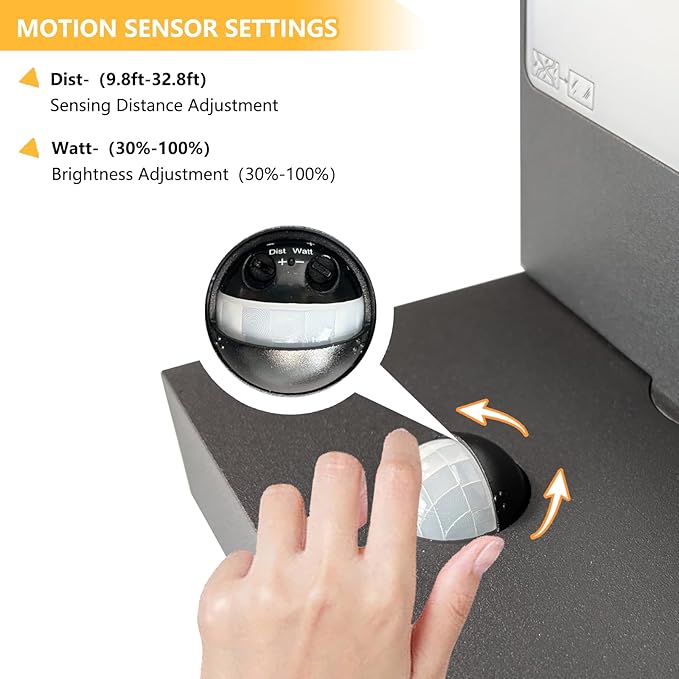 Motion Sensor Outdoor Light 650 LM LED Security Lights Outside Waterproof with 270° Adjustable Head IP65 Wall Lighting for Porch Garage Patio Yard Fence