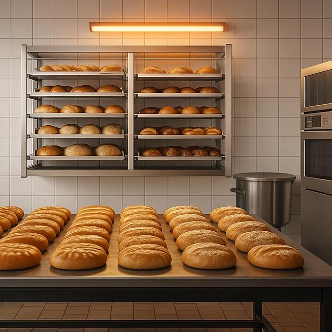 Wall Mounted 5 Tier Half Sheet Pan Rack – Extra Long 40” Heavy Duty Commercial Bun Rack 40 x 13 x 18 Fits 10 Half Size Sheet Pans Aluminum Baking Tray Organizer for Bakery Restaurant Catering