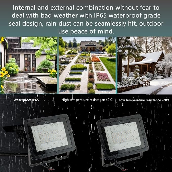 2 Pack Warm White 30W LED Flood Light Outdoor Waterproof IP65 Wall Security Landscape Lamp Home Square Yard Garage Street Pathway Spike Stand Low Voltage 12V 24V 36V 48V 60V DC AC