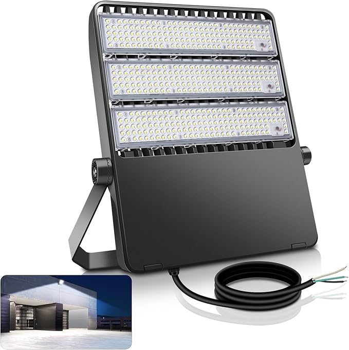 Outdoor LED Stadium Flood Lights 2400W Equivalent Super Bright 52200LM Wall Mount 360W Parking lot Commercial Lighting for Basketball Court Arena Barn 5500K 85-277V Waterproof Yard lamp