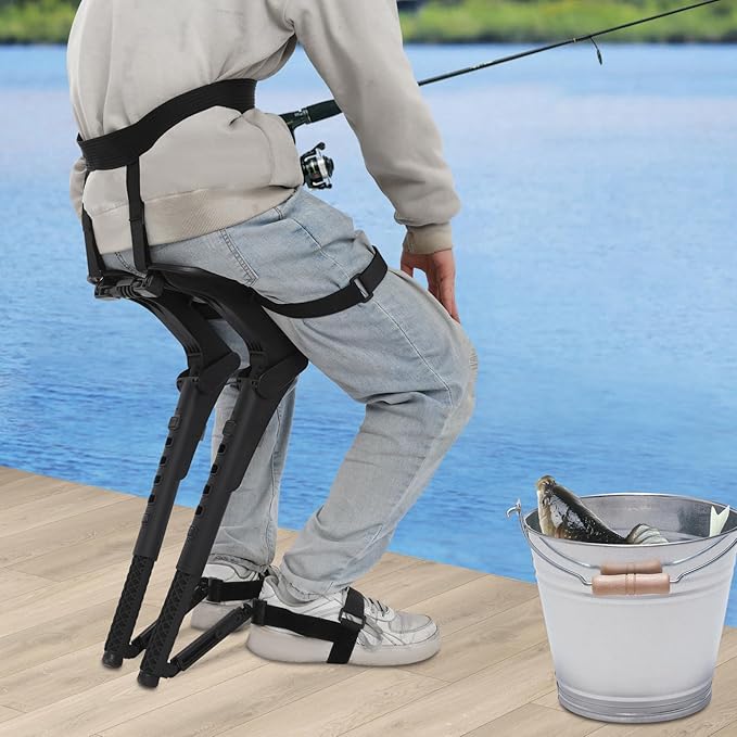 Wearable Chair Invisible Seat Height Adjustable Chairless Chair with Ergonomic Support Portable Folding Stool for Outdoor Camping Fishing Hiking &amp Standing Work