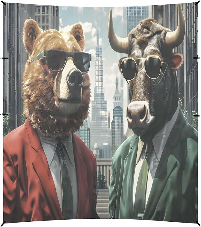 Camping Sun Shelters Bear and Bull in Suits Beach Canopy 126 * 110.2in